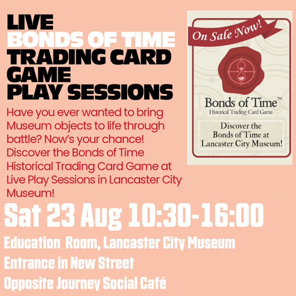 Graphic with same info as this page and picture of trading card with red wax seal logo..